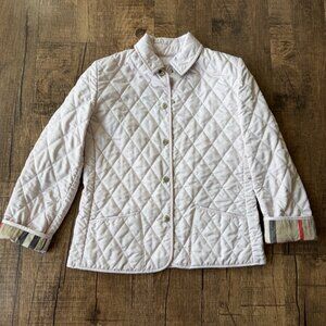 Burberry Girl’s Quilted Jacket Pale Pink lined with nova check, Sz 12